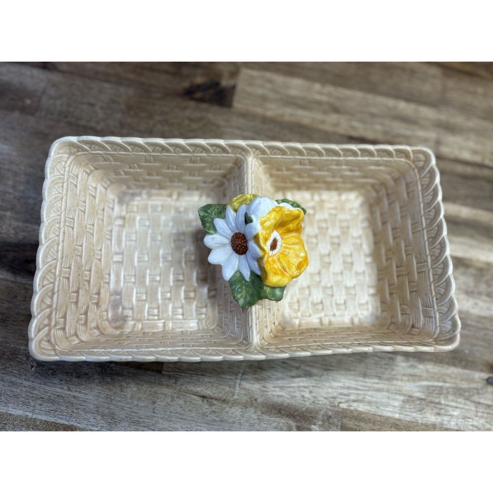 Vintage Basket Shaped Serving/Trinket Dish California Los Angeles Pottery Accent - Picture 3 of 12